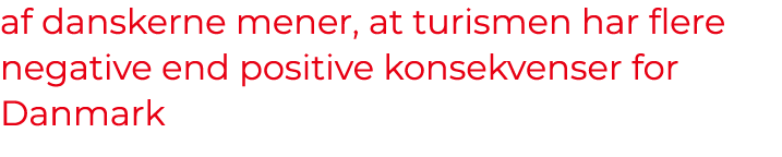 af danskerne mener, at turismen har flere negative end positive konsekvenser for Danmark