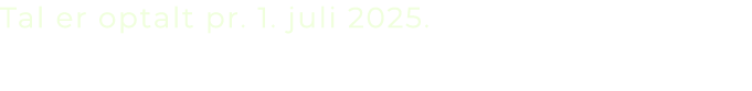 Tal er optalt pr. 1. juli 2025. 