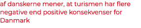 af danskerne mener, at turismen har flere negative end positive konsekvenser for Danmark