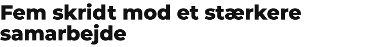 Fem skridt mod et st rkere samarbejde