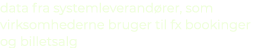 data fra systemleverand rer, som virksomhederne bruger til fx bookinger og billetsalg 