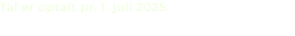 Tal er optalt pr. 1. juli 2025. 
