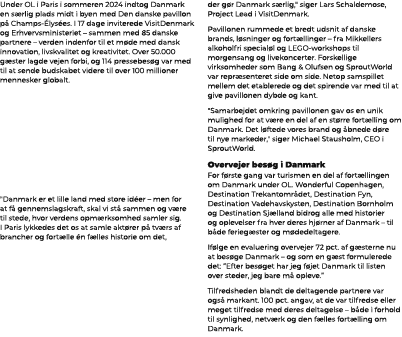 Under OL i Paris i sommeren 2024 indtog Danmark en s rlig plads midt i byen med Den danske pavillon p Champs  lys es...