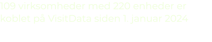109 virksomheder med 220 enheder er koblet p VisitData siden 1. januar 2024 