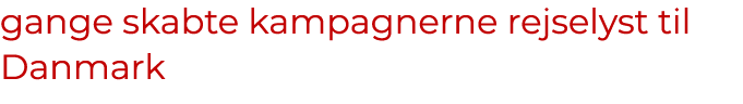 gange skabte kampagnerne rejselyst til Danmark