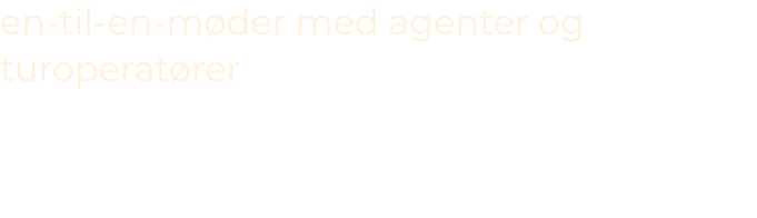 en til en m der med agenter og turoperat rer